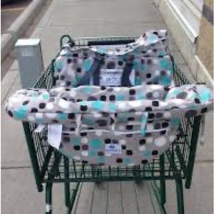 Kiddlets cart and high chair cover red, beige, black polka dots